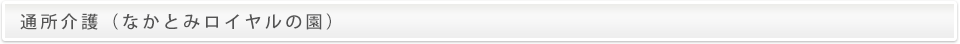 通所介護(なかとみロイヤルの園)